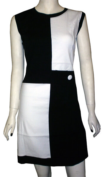 VESTIDO MOD BLANCO Y NEGRO